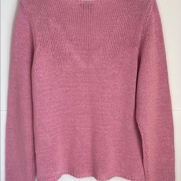 Talbots Pink V Neck Sweater Large Made in Italy - Picture 4 of 5